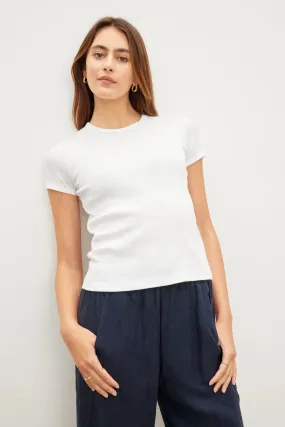 Brenny Ribbed Crew Neck Tee LowImpact Manufacturing Soft Feel