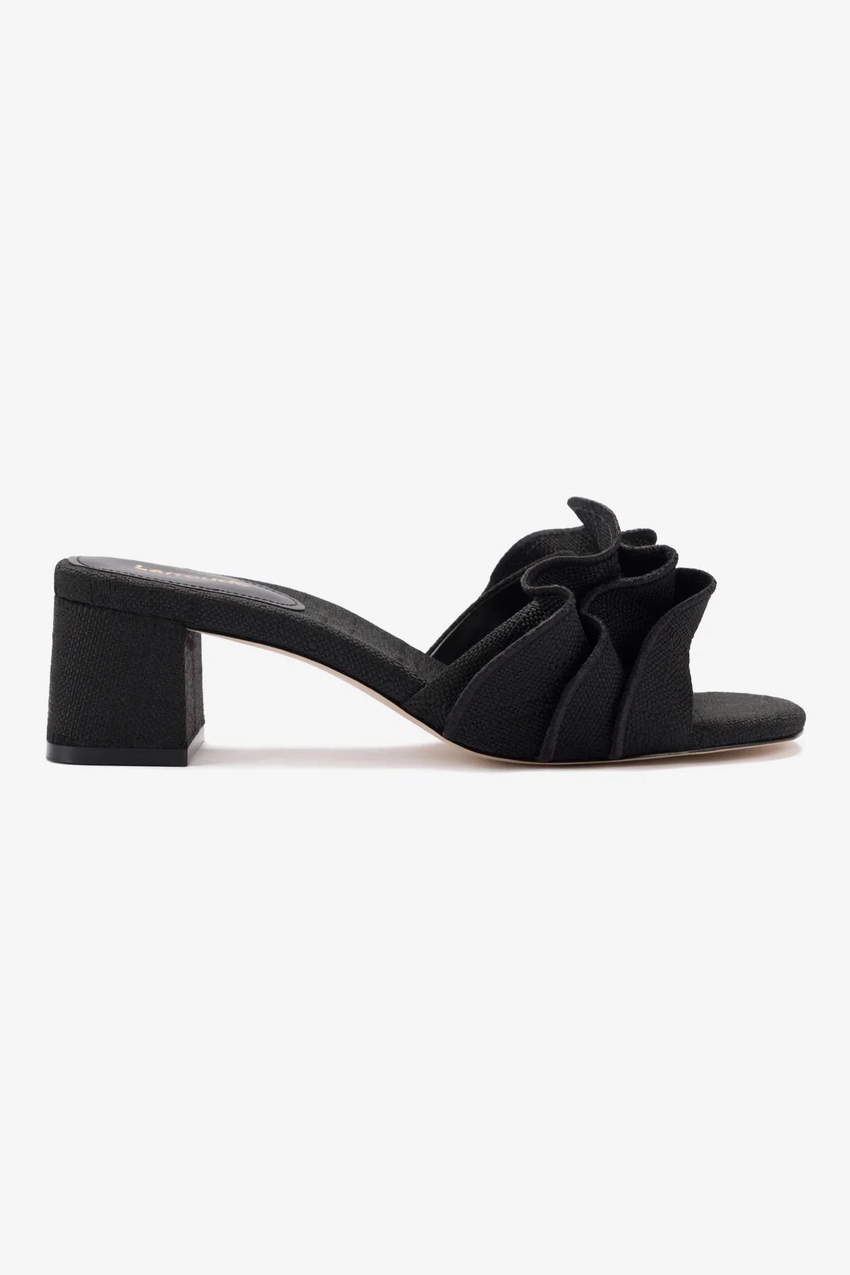 Brigitte Ruffle Mule In Black Raffia Trend Alert Casual
