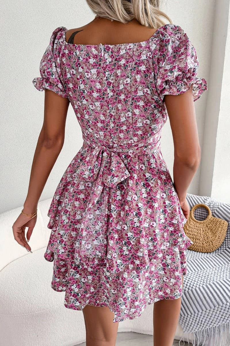 Bold Cut BROKEN FLOWER BIG PLACE DRESS_CWDSD2535