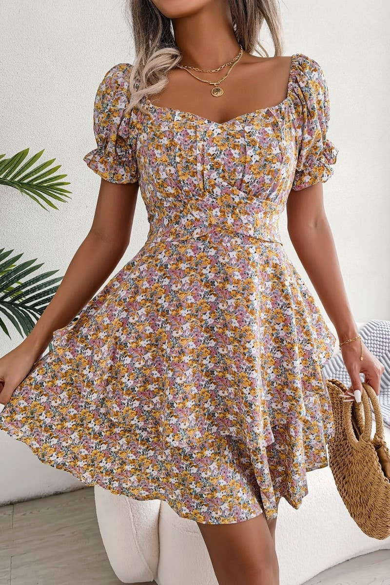 Chic Style Sporty Comfort BROKEN FLOWER BIG PLACE DRESS_CWDSD2535