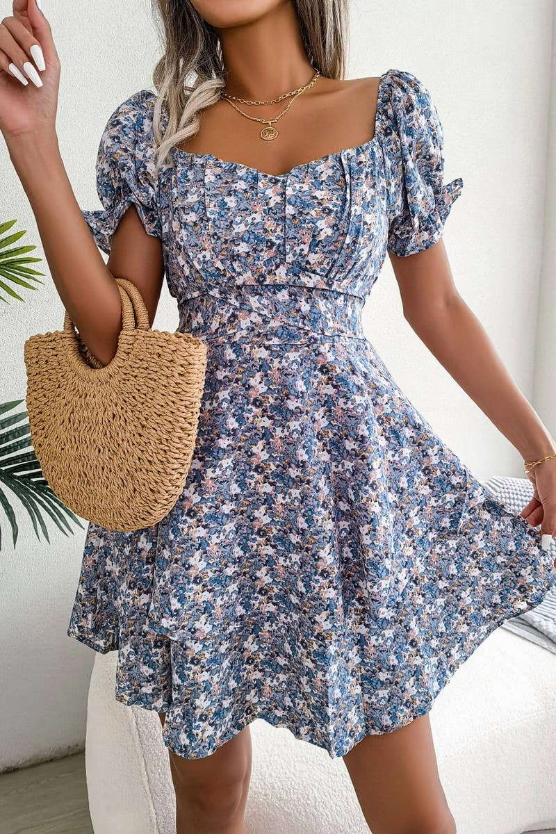 BROKEN FLOWER BIG PLACE DRESS_CWDSD2535 Comfy Yet Stylish Comfortable fit dress