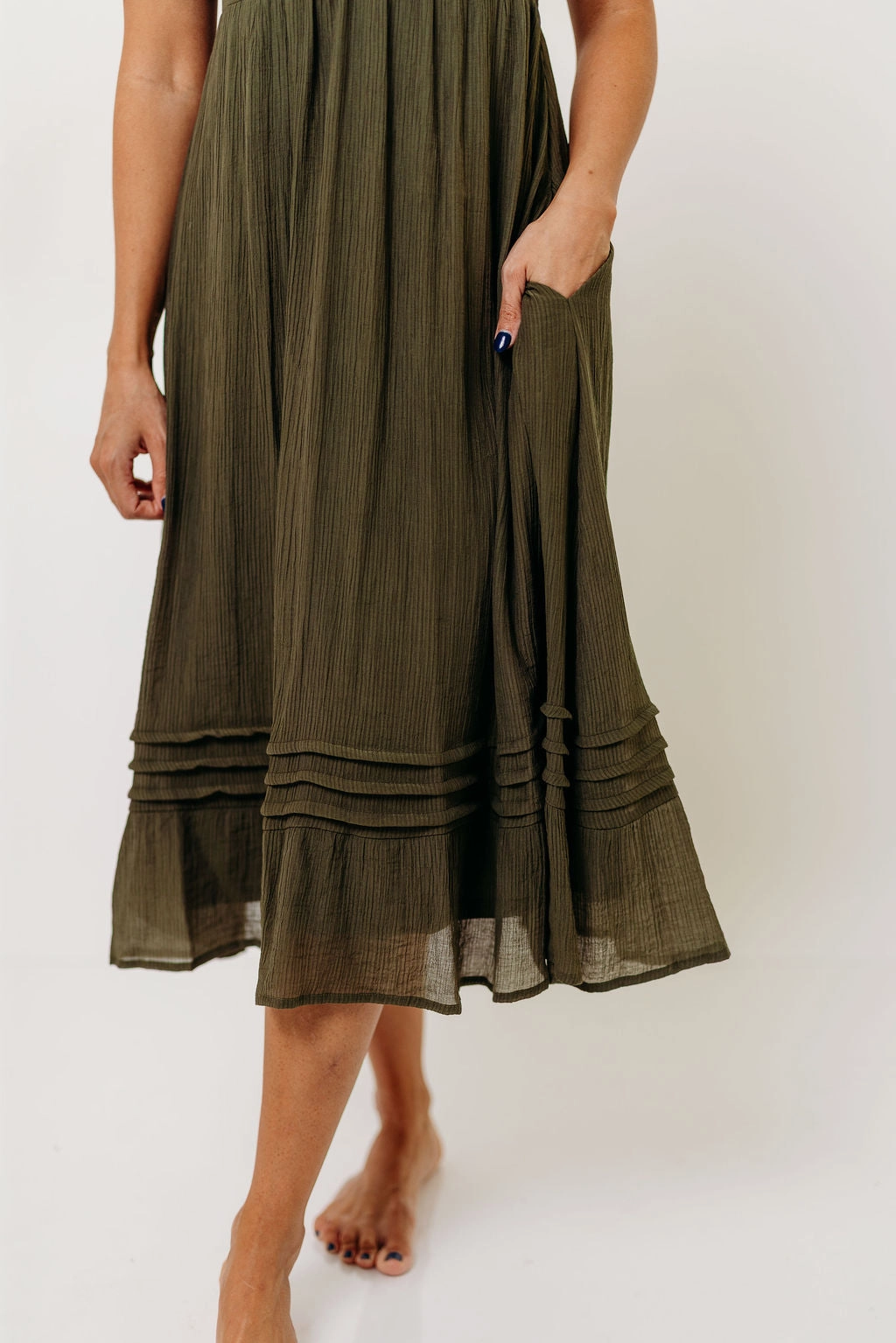 Bronte Midi Dress in Calla Green Air Beauty