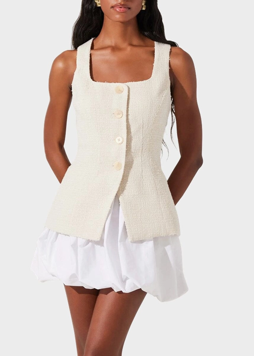 Brunelle Vest - Oatmeal Anti Pill Finish Garment Washed