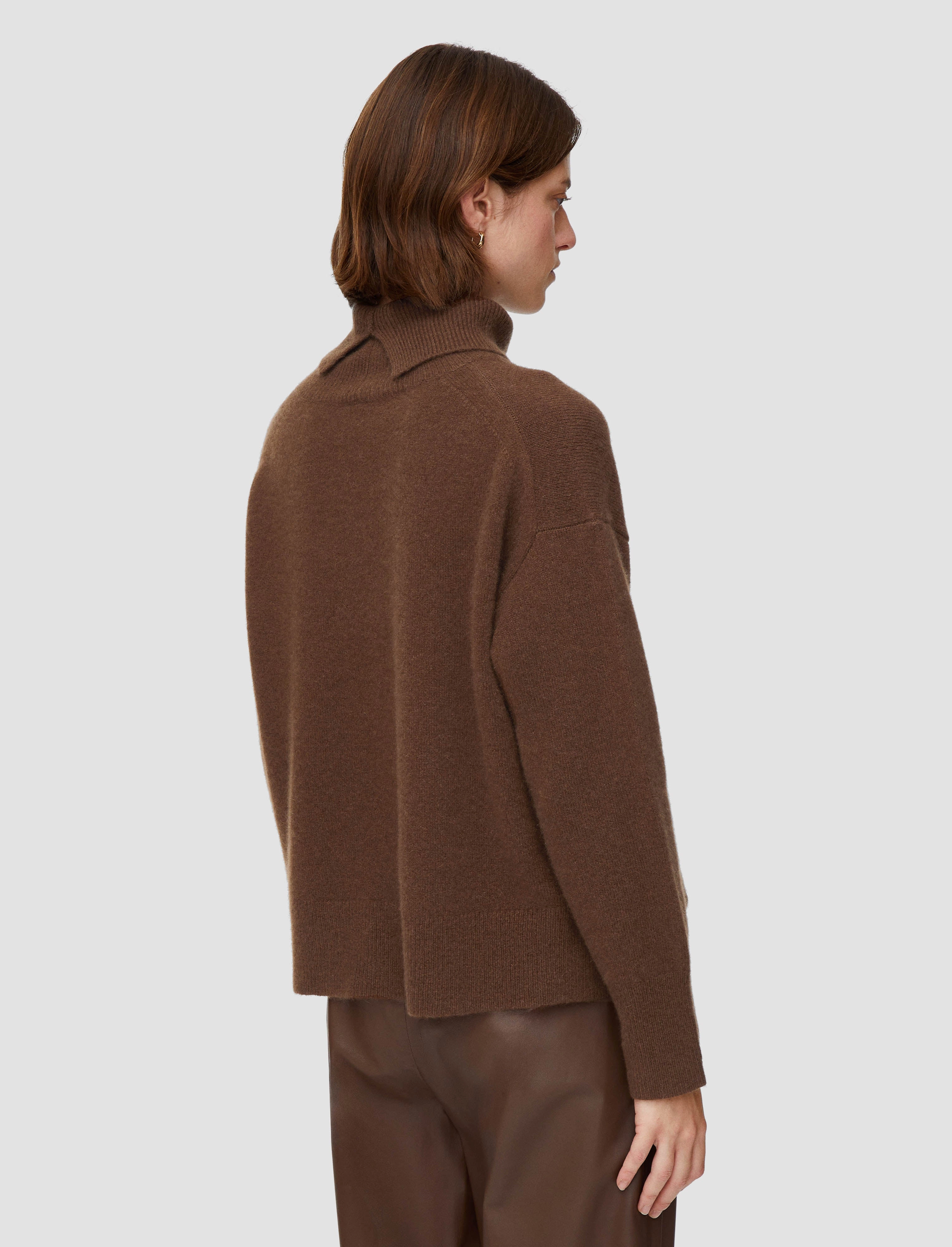Brushed Cashmere High Neck Jumper Functional Look Texture Detail