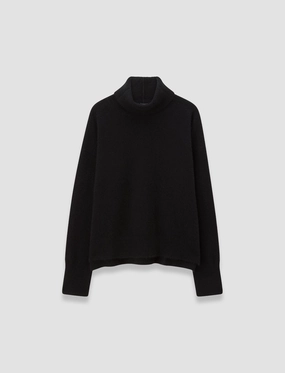 Brushed Cashmere High Neck Jumper Compact Weave Basic Style