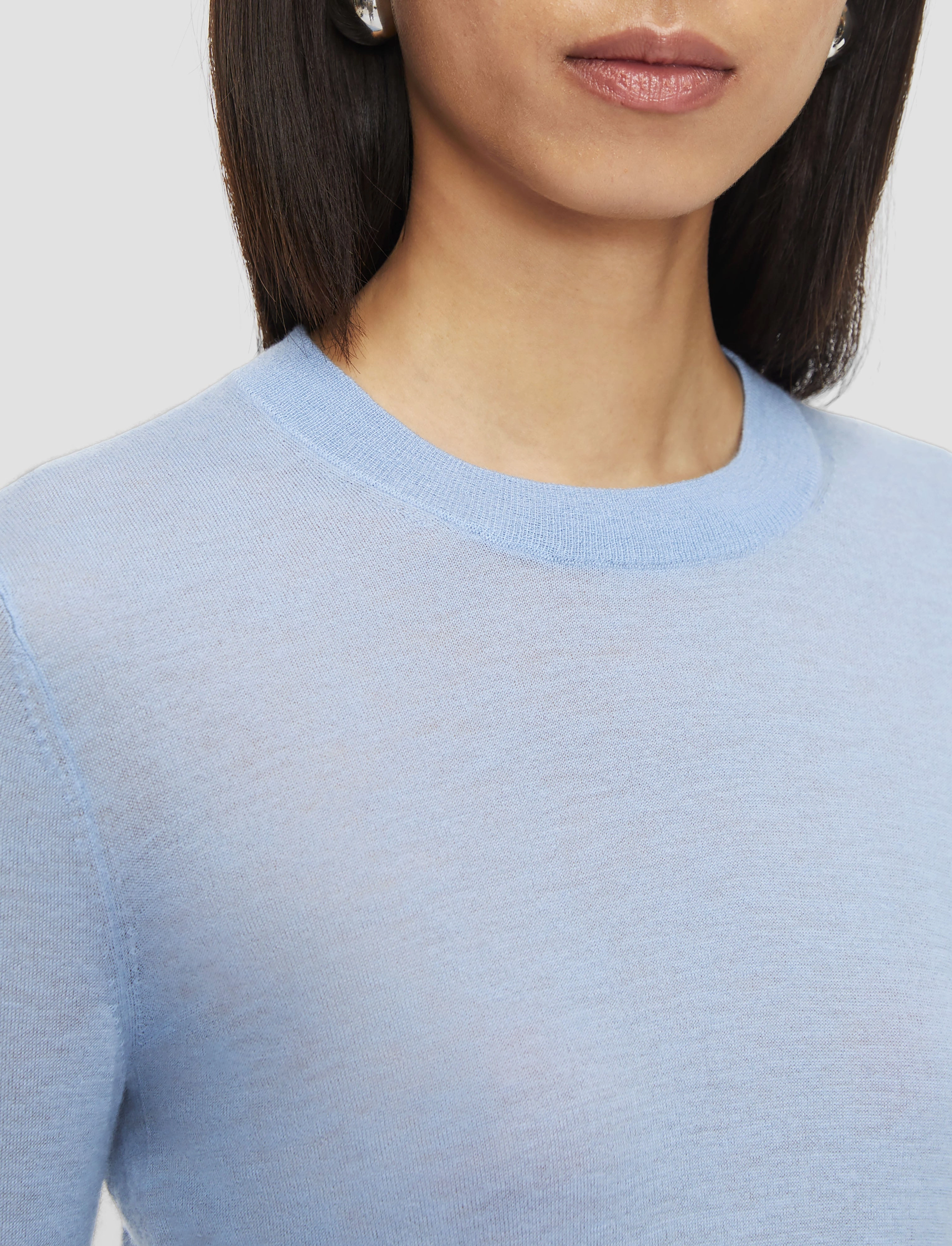 Reinforced Edging Under Layer Cashair Round Neck Jumper