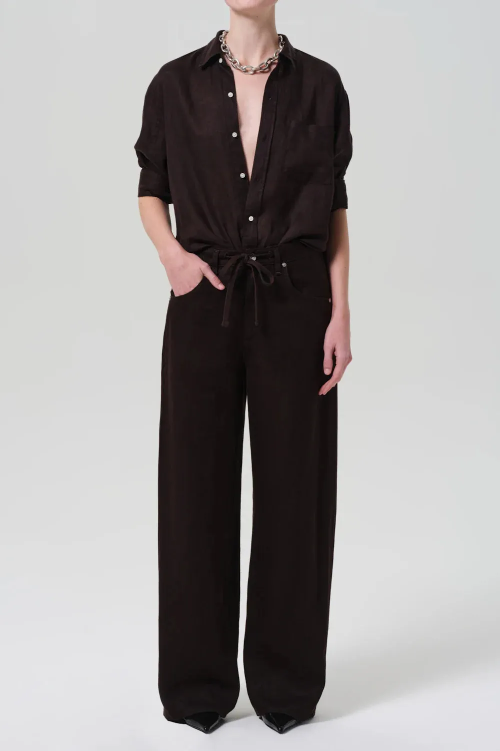 Brynn Drawstring Trouser Flared bottom Gripper Waistband