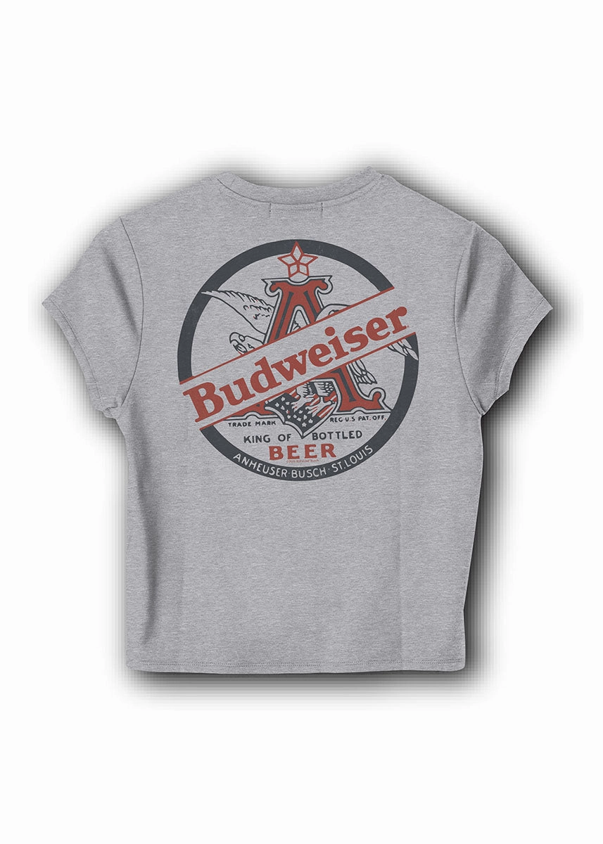 Bud Anheuser Busch Tee - Heather Grey HeatPressedLogos