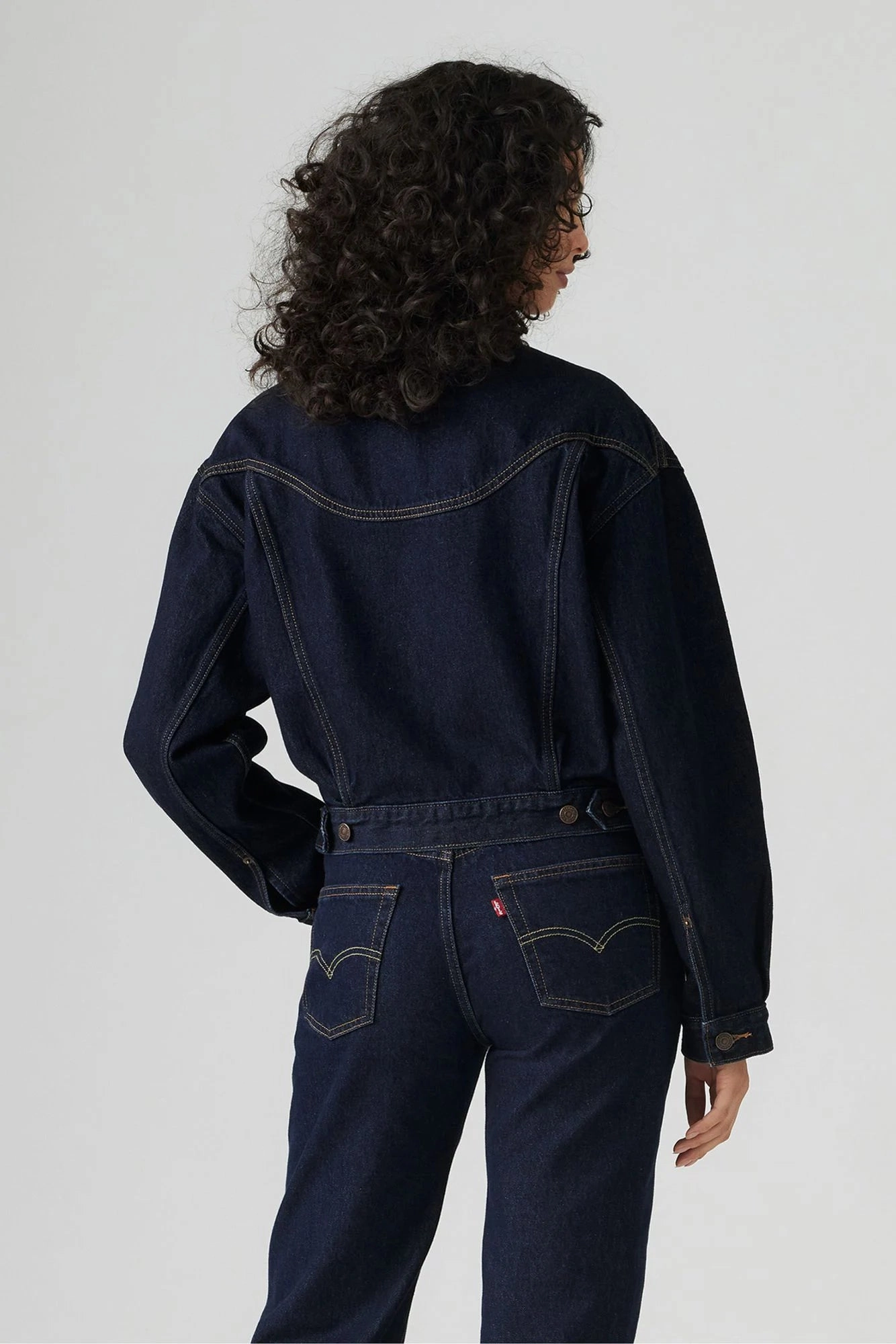 Shrunken '90s Western Trucker Jacket Seamless Edging SnapFasteners