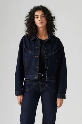 Stretch Panels Shrunken '90s Western Trucker Jacket