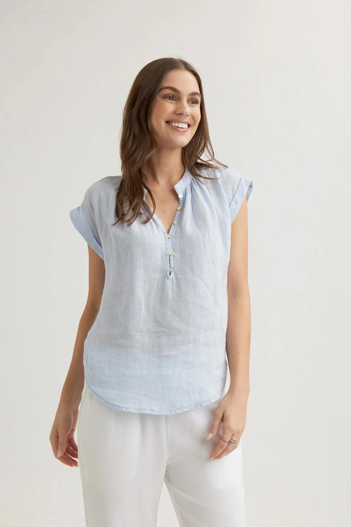 Bamboo Derived Material Cap Sleeve Pullover