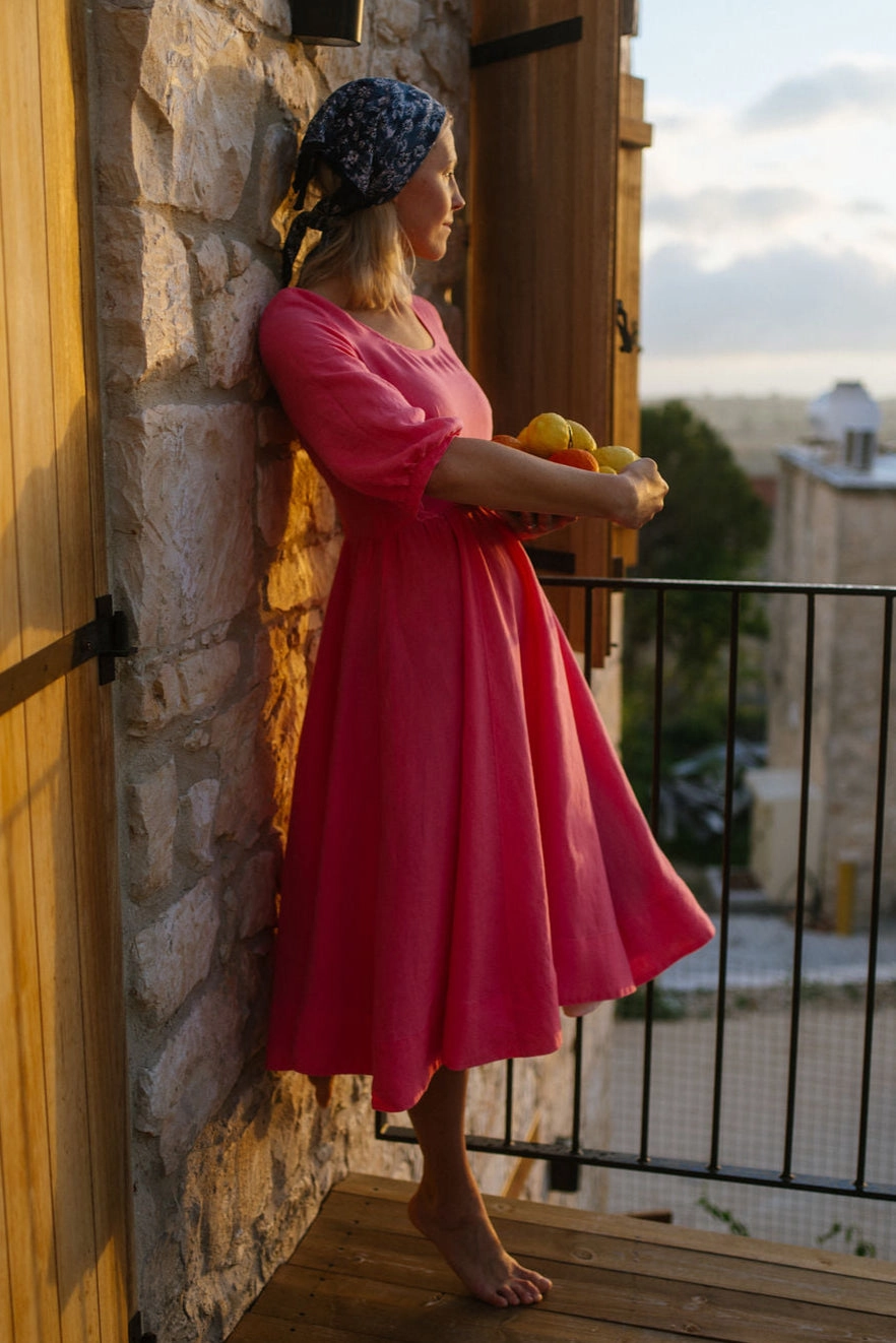 WideCollarDesign Carmen Dress, 3/4 Sleeve