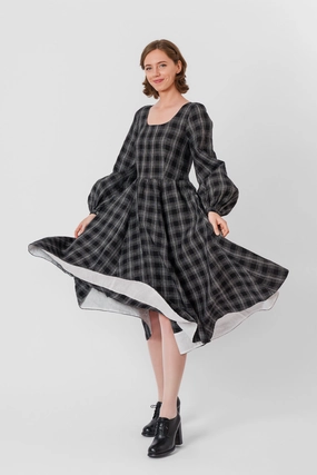 Carmen Dress, Long Sleeve Work Pairing Smart Texture