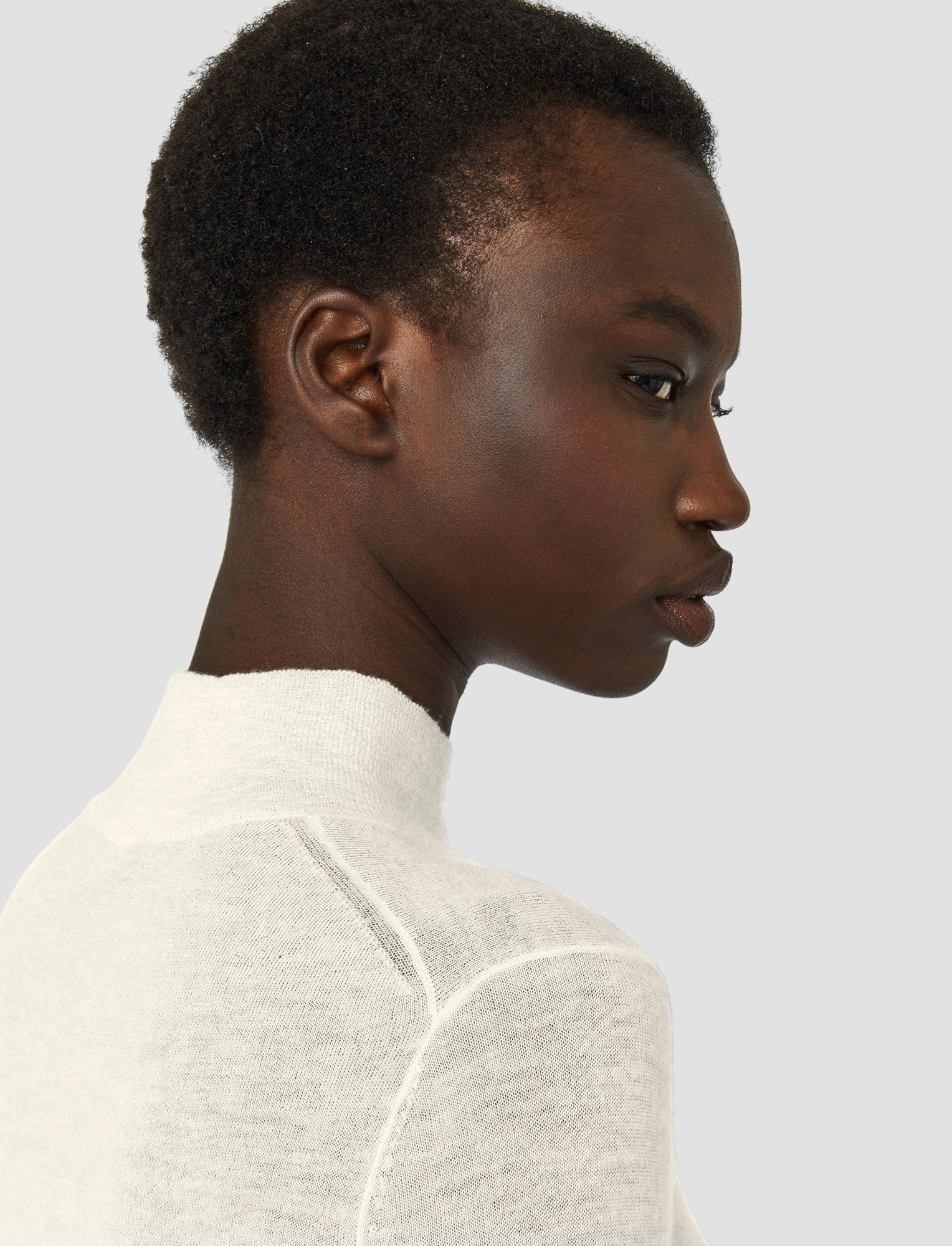 Cashair High Neck Jumper Reinforced Hem