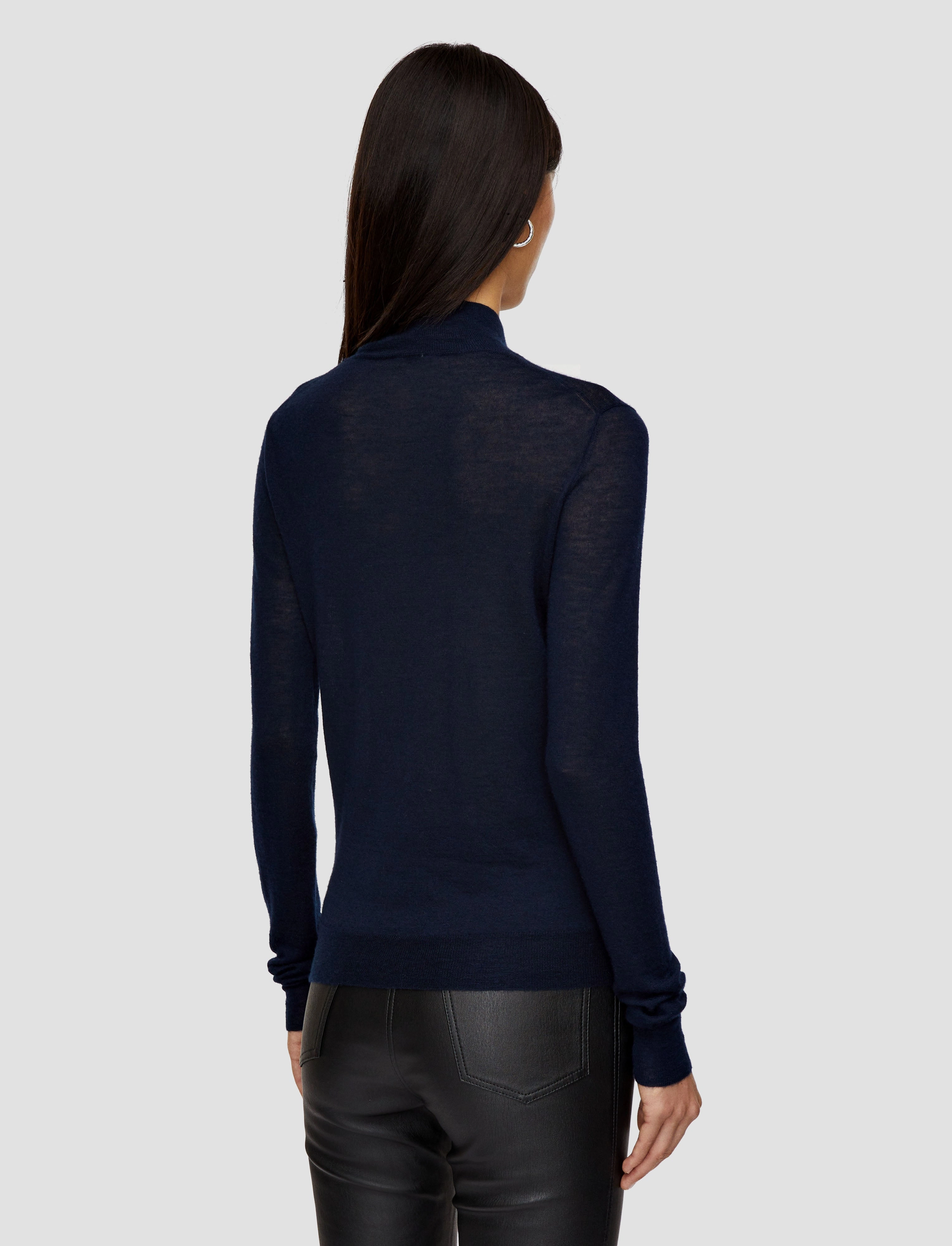 Layered Stitch Details Cashair High Neck Jumper