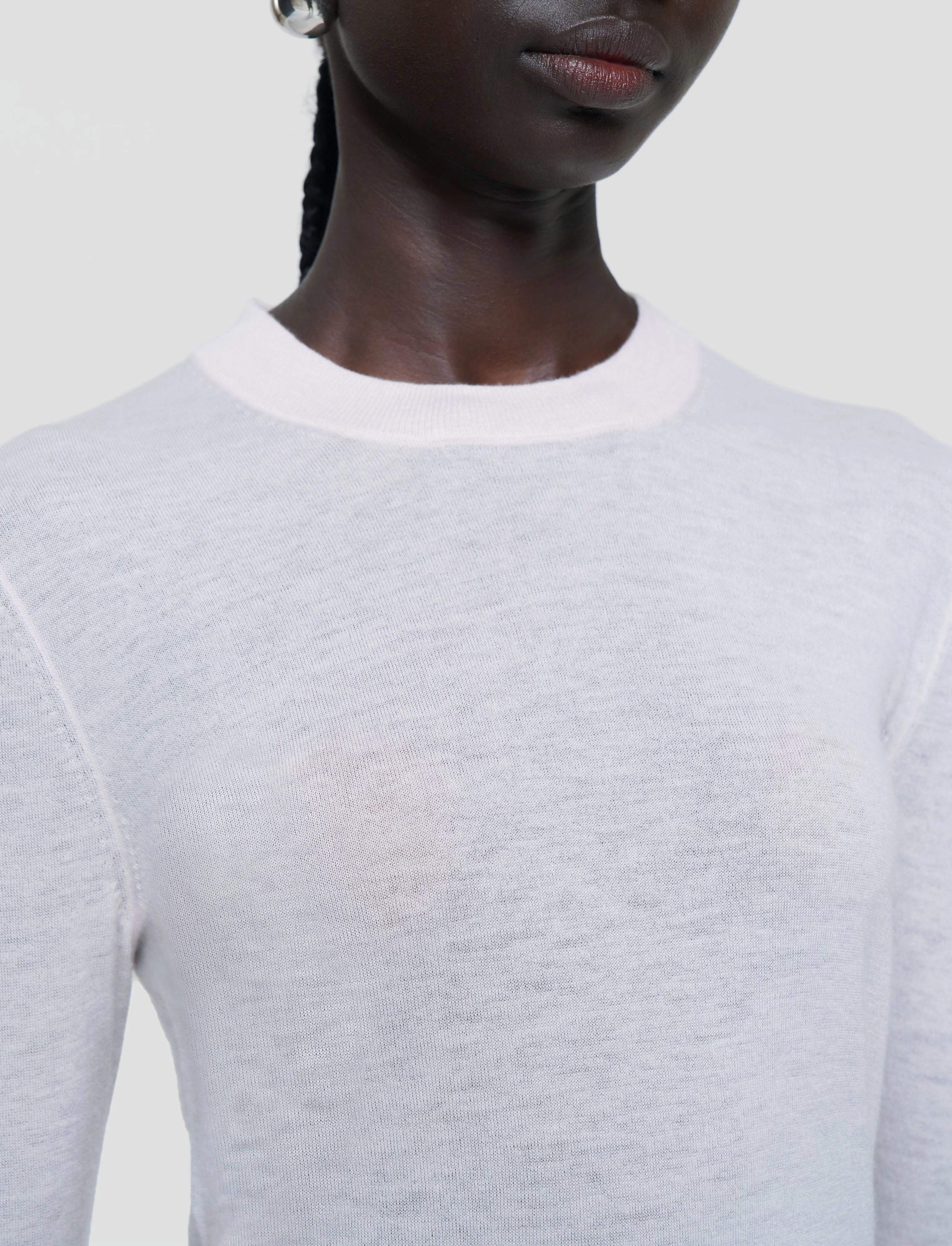 Cashair Round Neck Jumper WideRibbed Texture Layer Ready