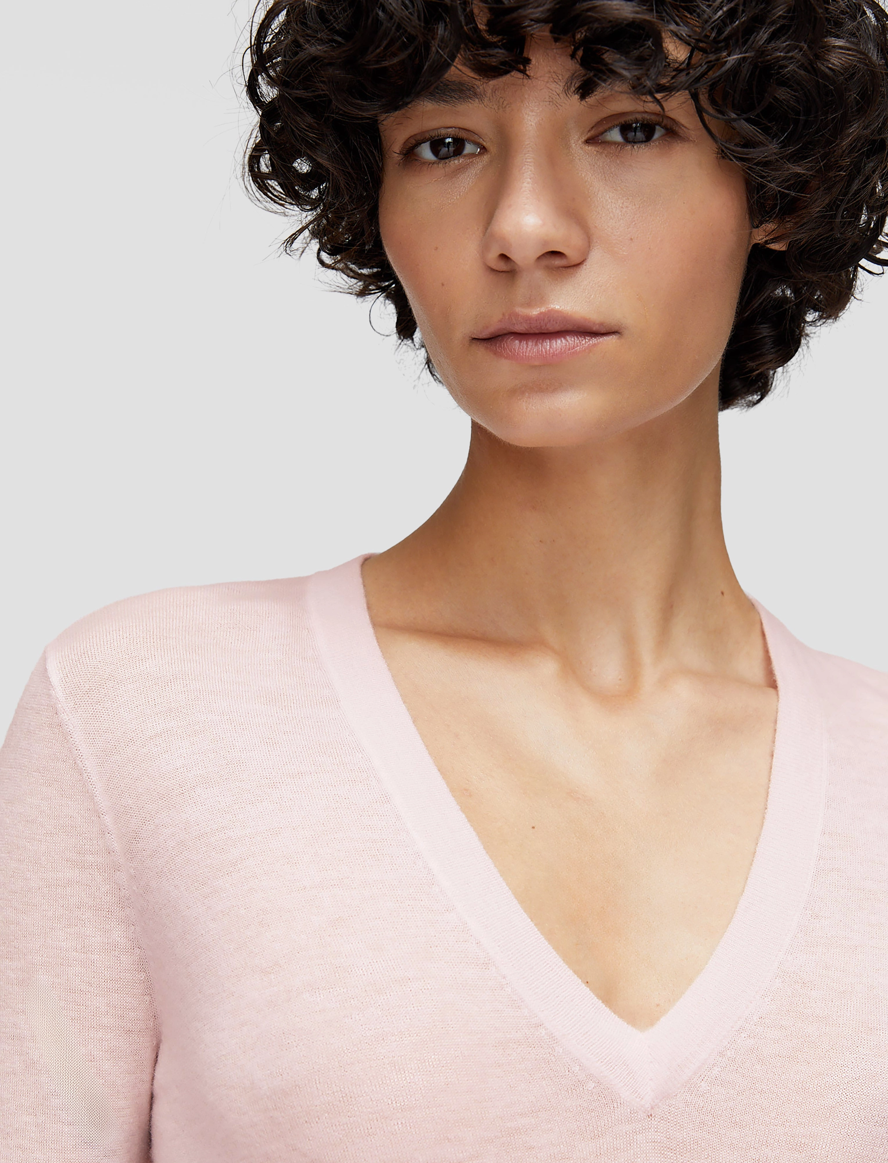 HighDensity Knit Cashair V Neck Jumper