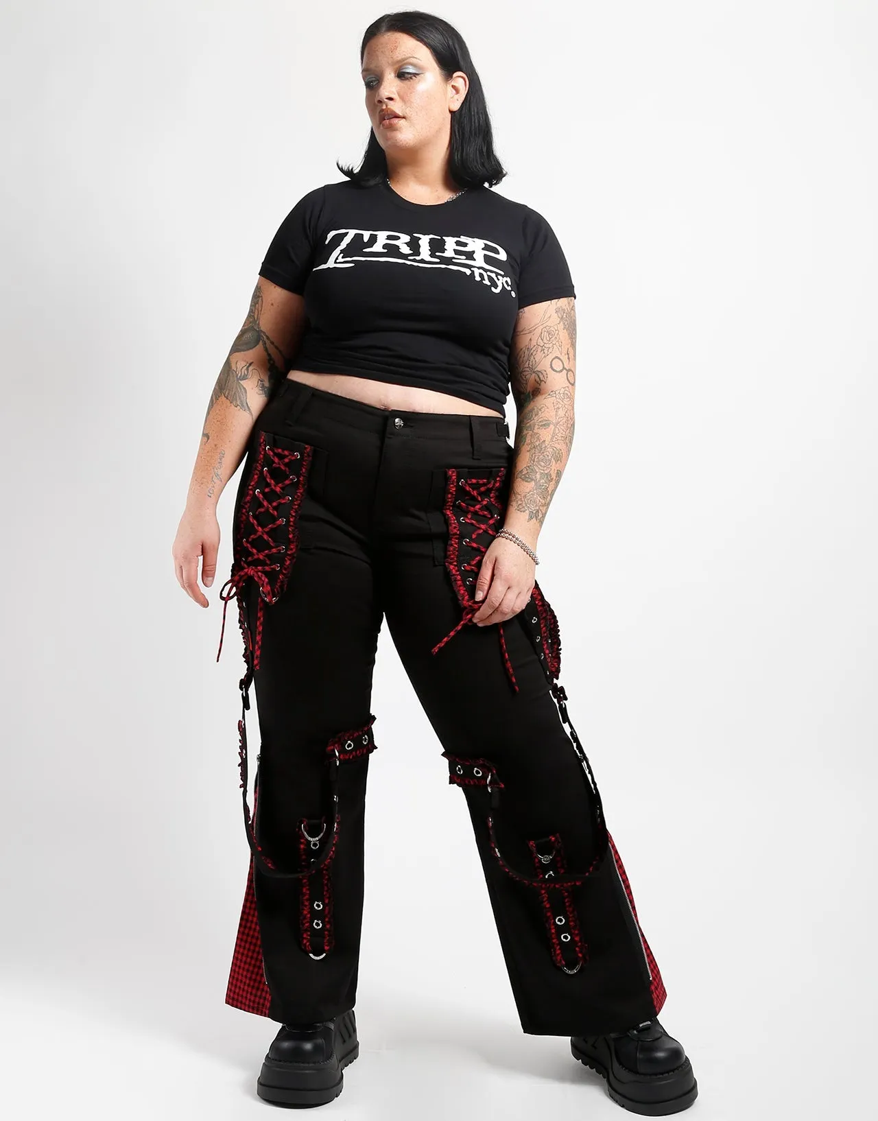 Hygienic Inner Layer CURVE SOLID BO PEEP DARK STREET PANT RED