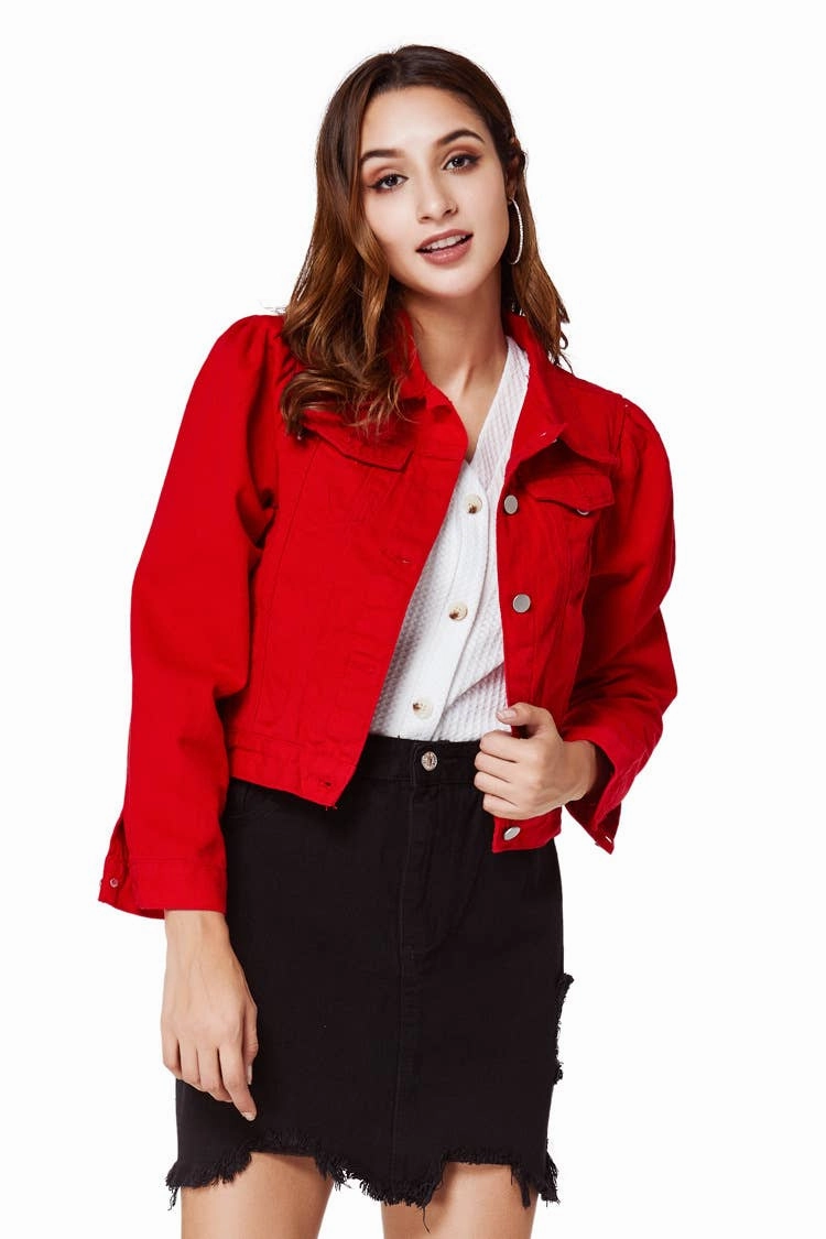 CASUAL LOOSE CROPPED JACKET_CWJJ0128 BreathableLining Breathable Layer