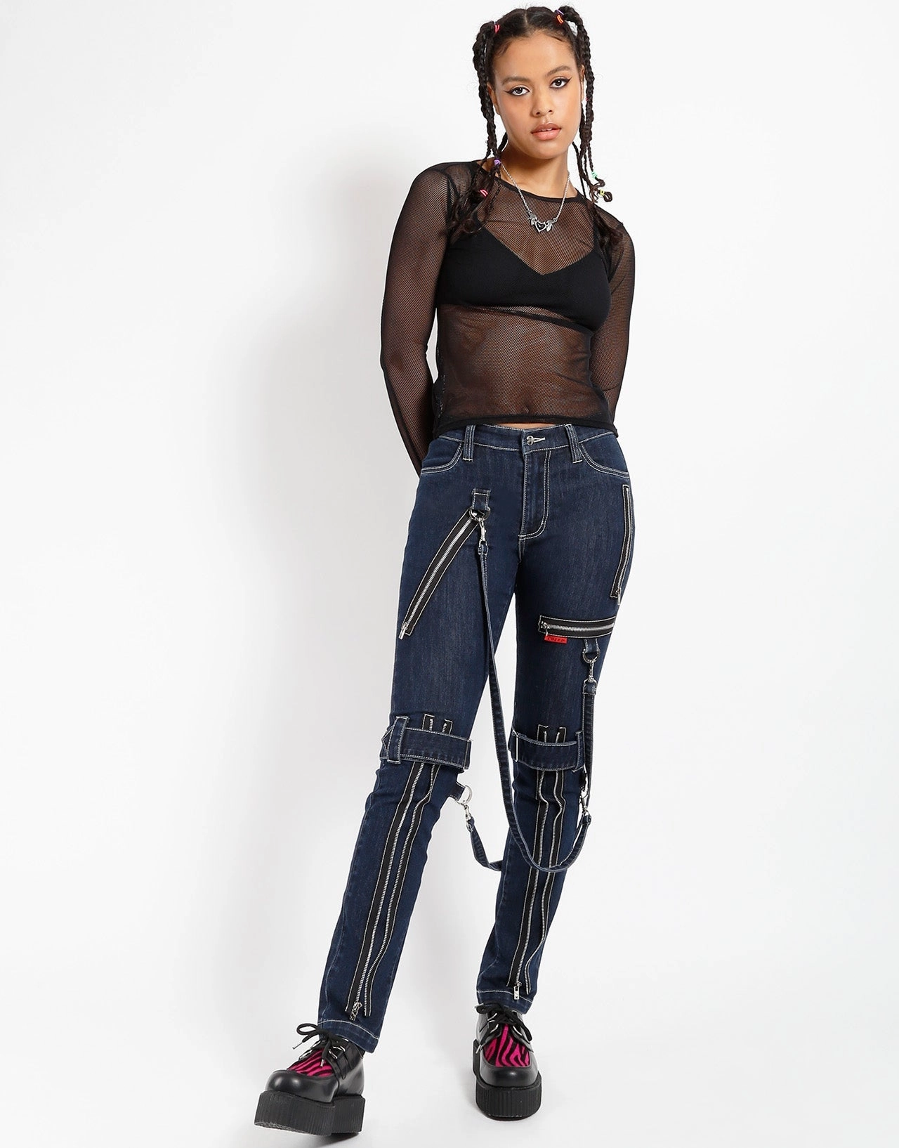 Sporty Comfort Wear ErgonomicStitching DENIM BONDAGE PANT