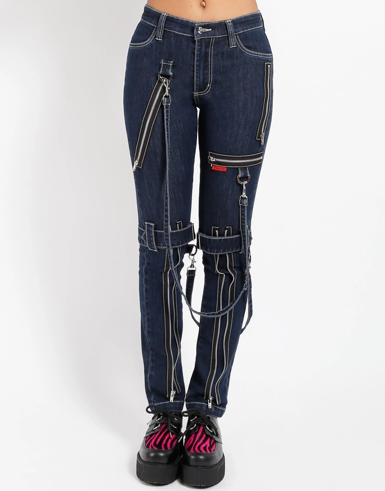 relaxed shape DENIM BONDAGE PANT