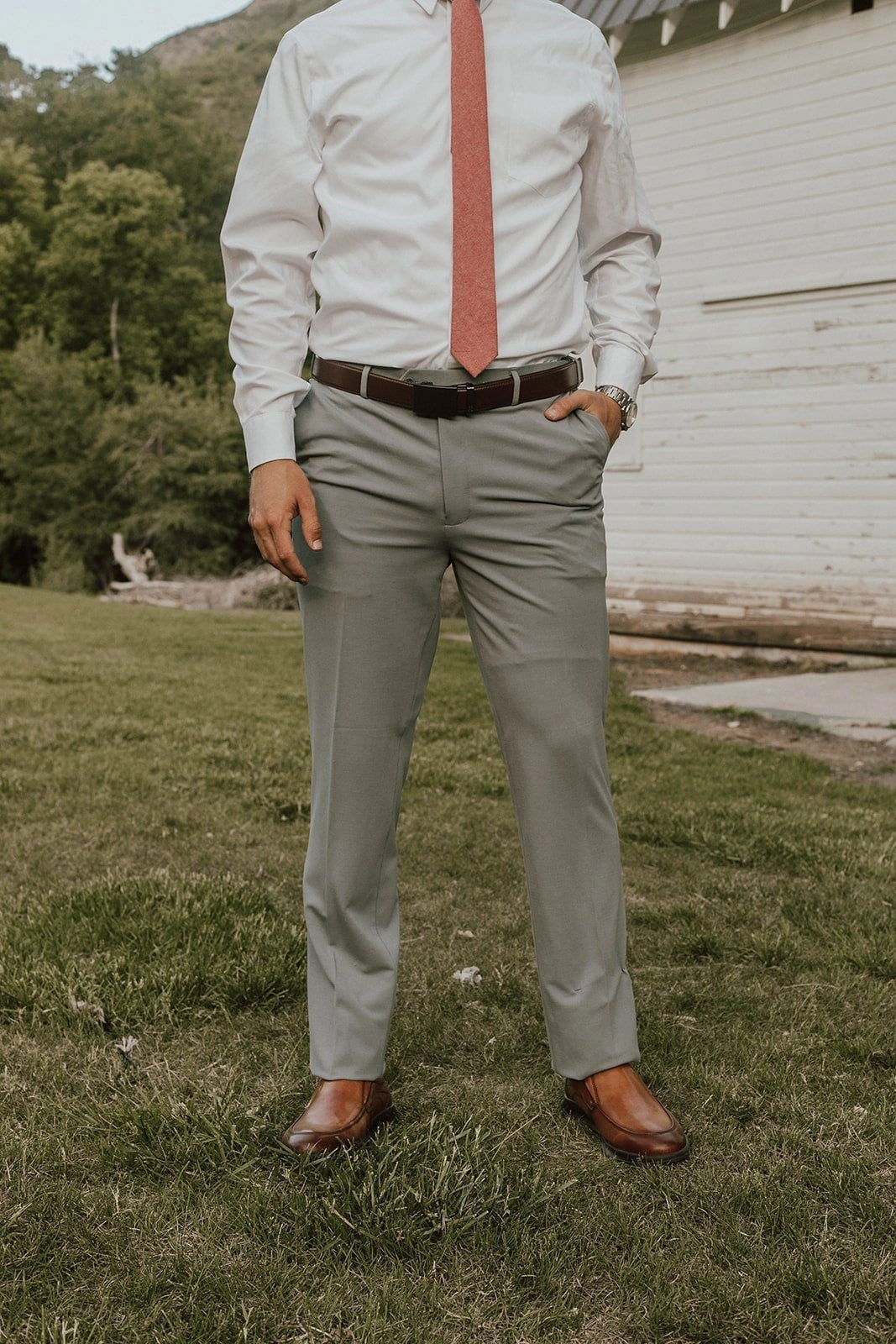 Sleek Layering Washable 2-Pant Flex Suit Grey