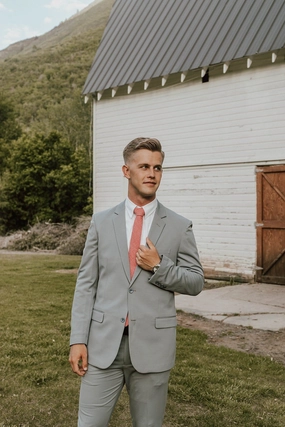 Washable 2-Pant Flex Suit Grey tailored look