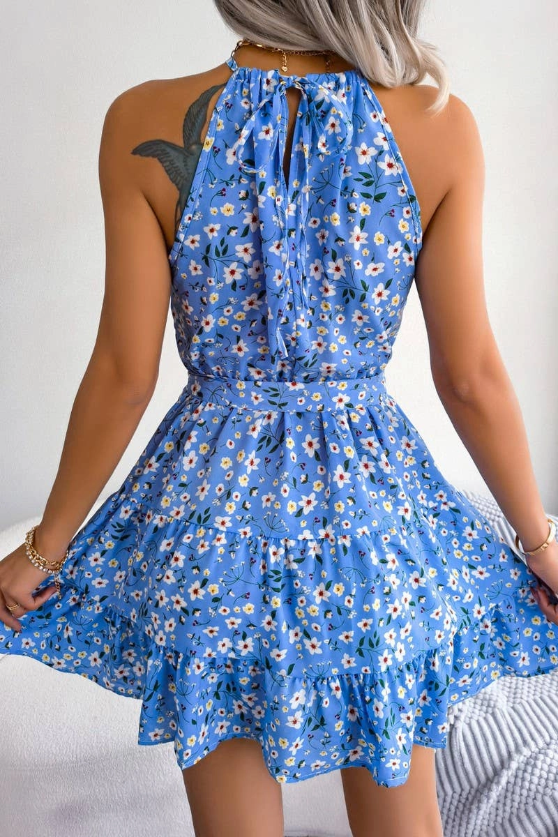 CASUAL RUFFLED FLORAL DRESS_CWDSD2523 Drapey Fabric Timeless Look