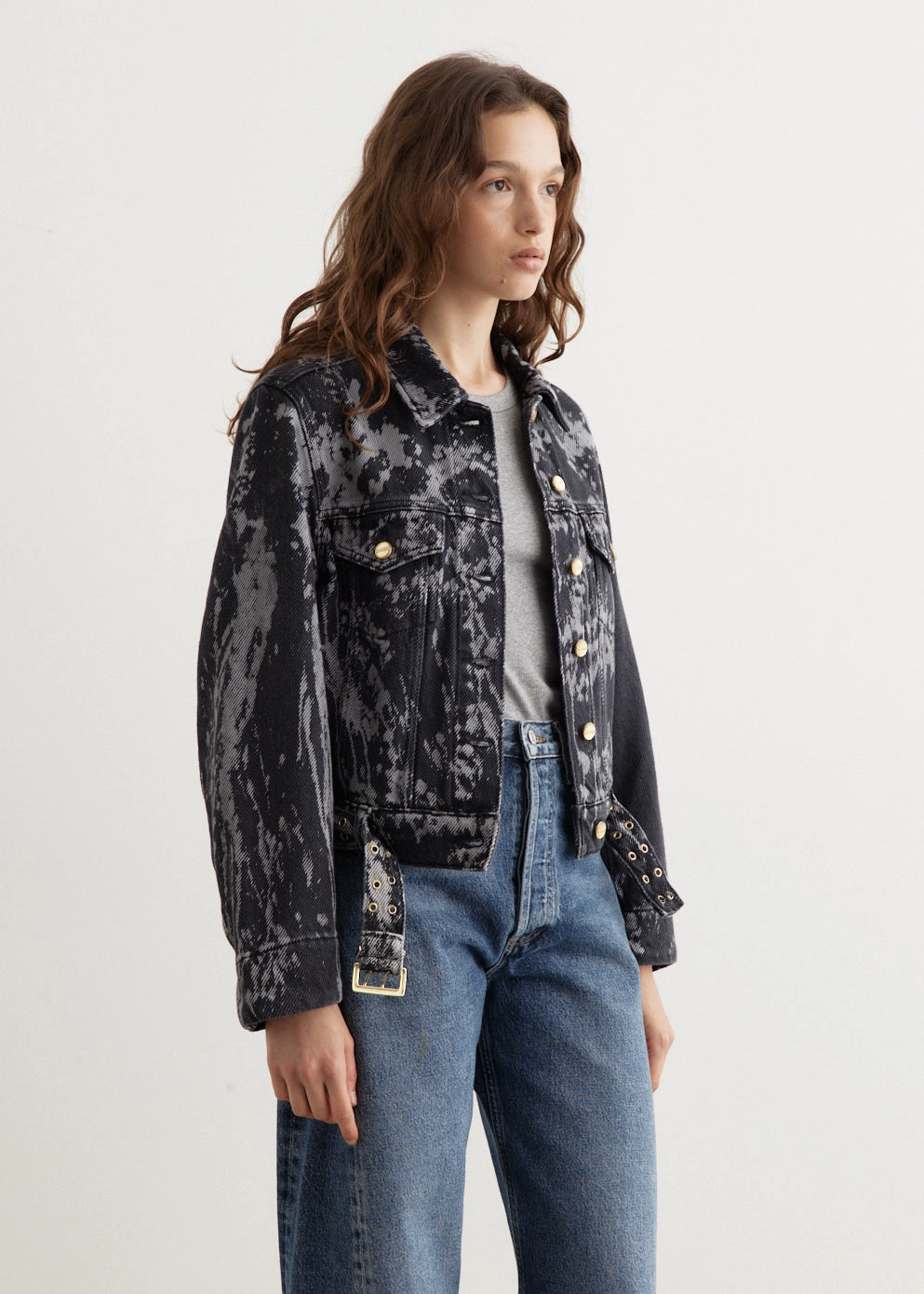 Clean Fit Heavy Denim Belted Jacket