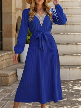 V-Neck Ruffle Pleated Bodycon Dress Classic Edge Social Charm