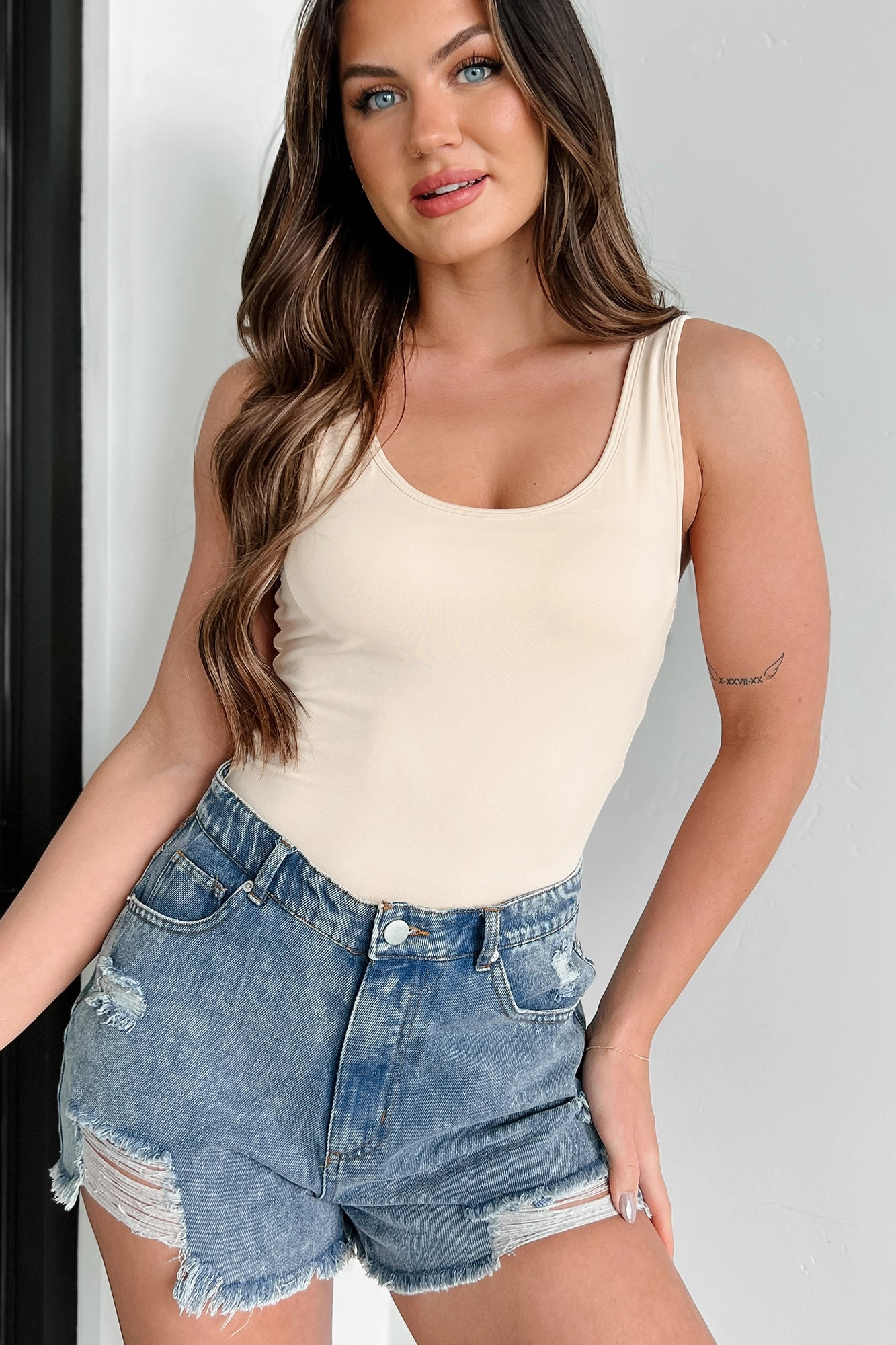 Everyday Basic Tank Bramisuit (Beige) Breathable Design Quick Drying