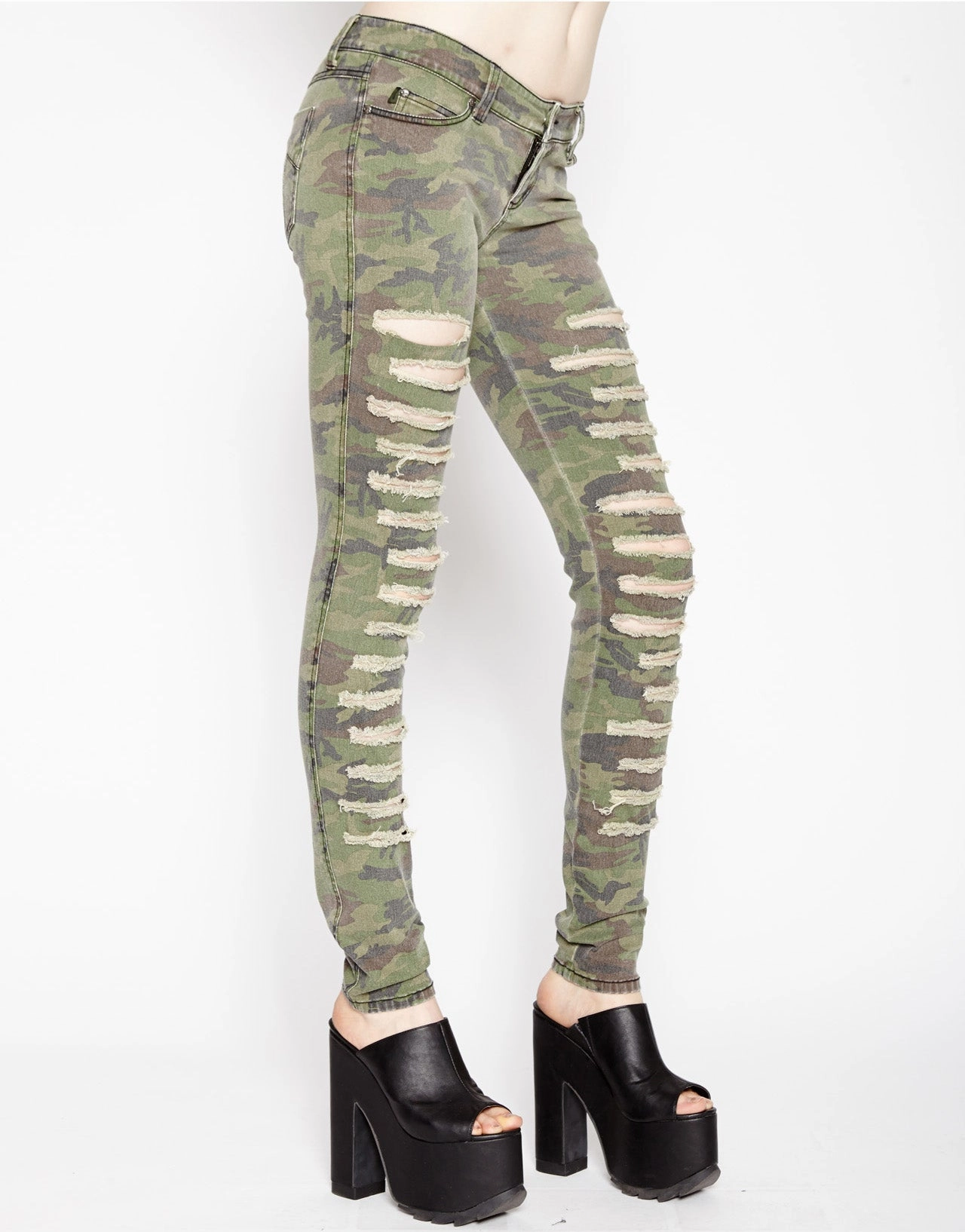 Cat Fight Jeans Camo Print Shopping Day High Quality Weekend Style Body Fit Ready