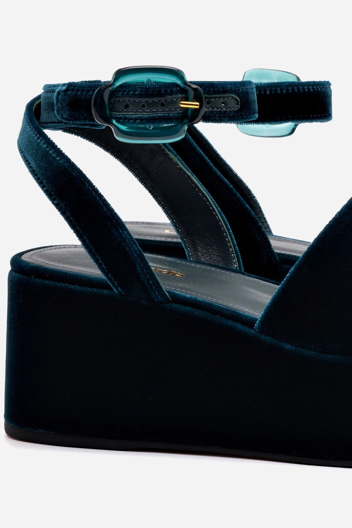Charli Flatform Sandal In Deepsea Velvet Loose Fit