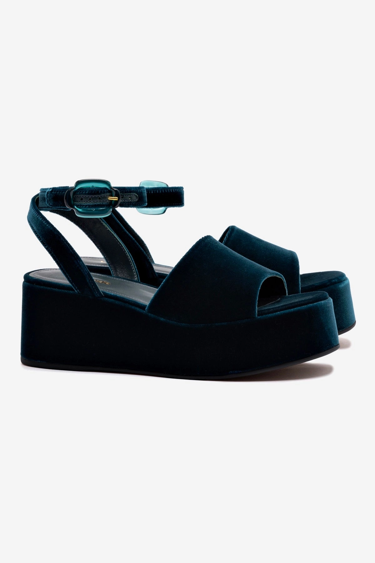 Charli Flatform Sandal In Deepsea Velvet Seamless Design