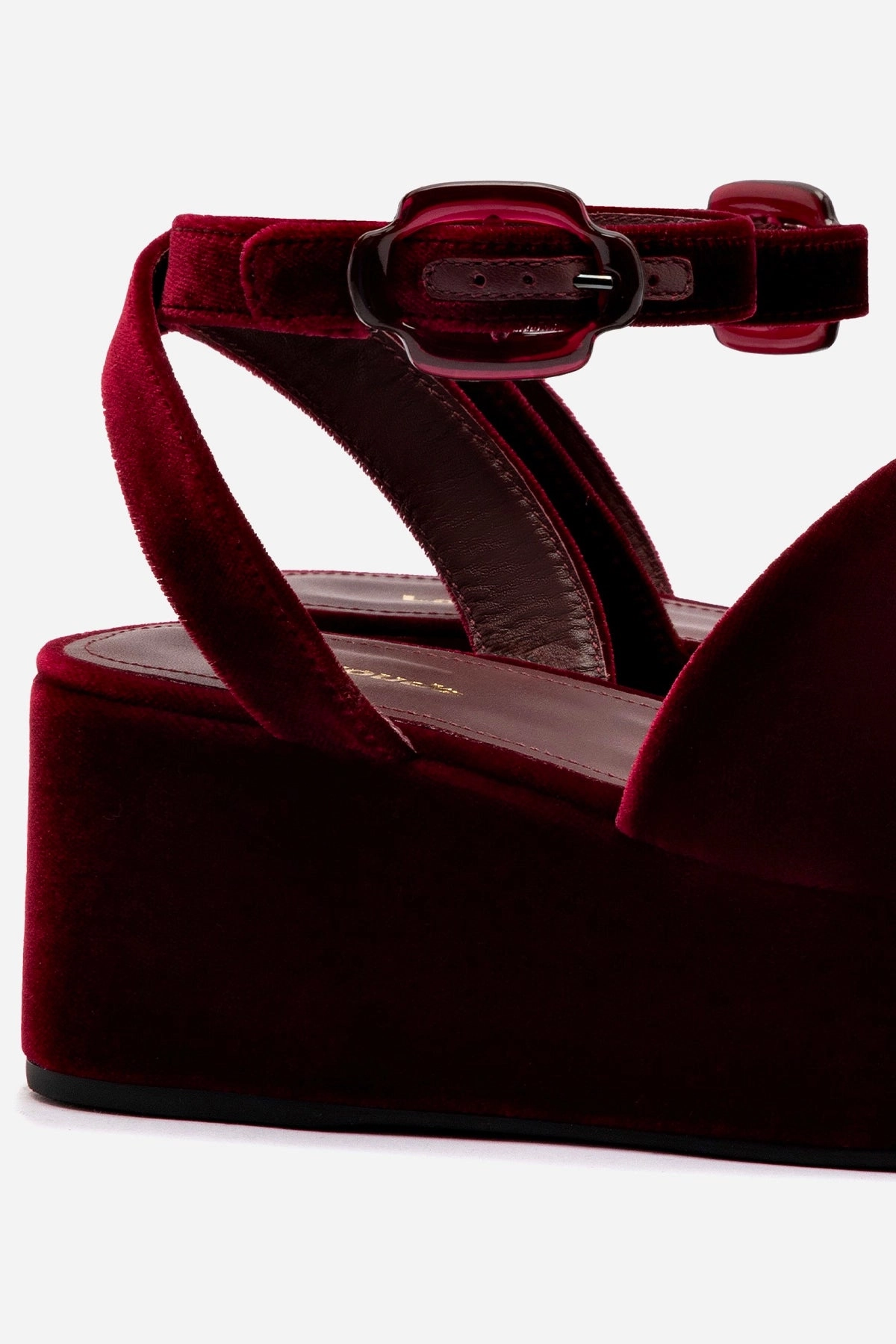 Stability Posts Autumn Breeze Charli Flatform Sandal In Wine Velvet