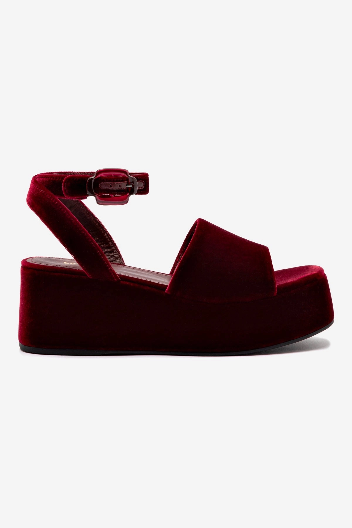 Charli Flatform Sandal In Wine Velvet Leisure Design