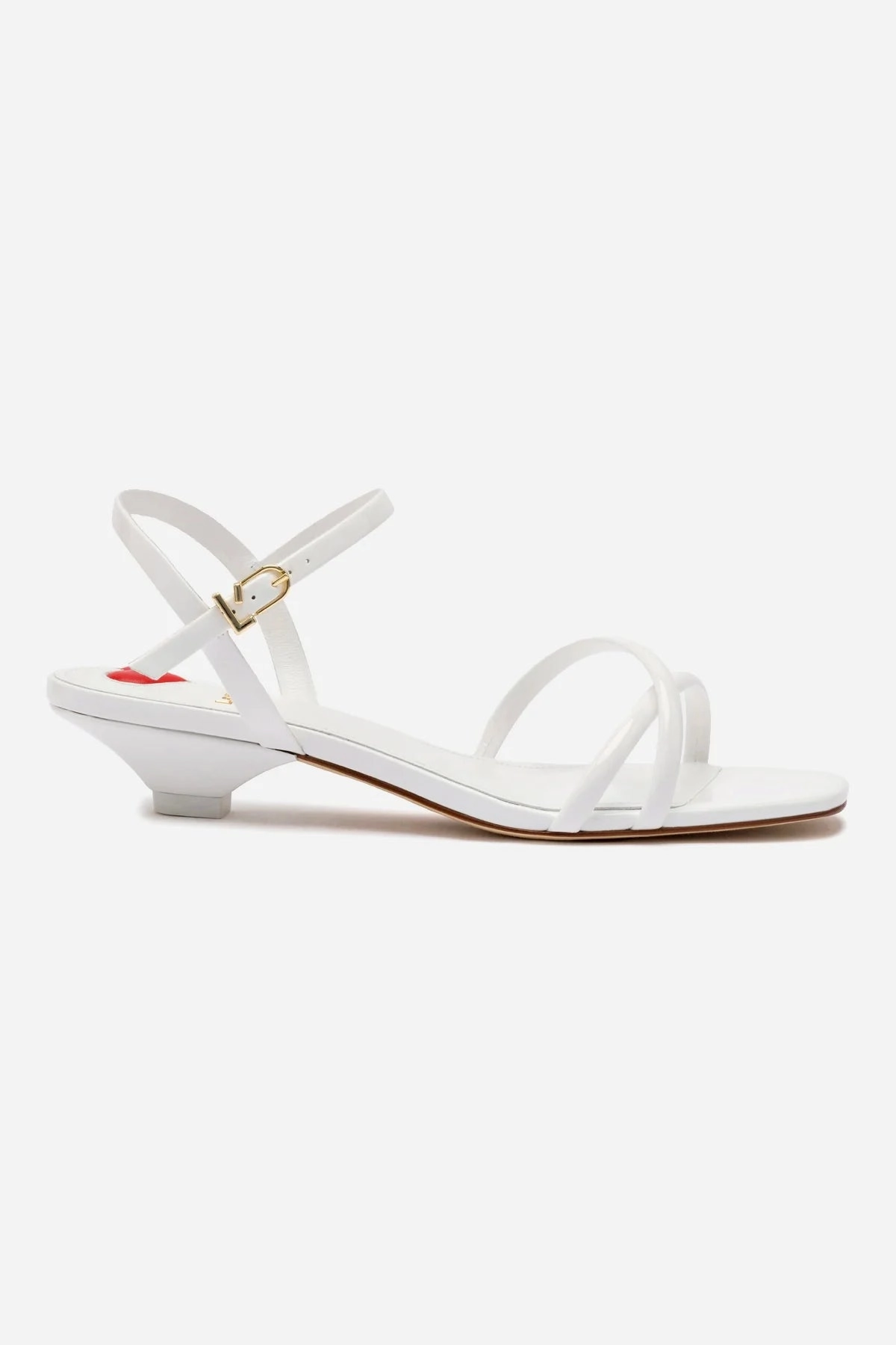 Charlotte Sandal In White Patent Leather Standout Look Flex form