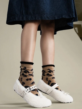 ContouredPanels CHEETAH CASHMERE CREW SOCK