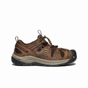 Comfortable ankle Slip Resistant Night Travel Men's Atlanta Cool II (Steel Toe)  |  Shitake/Rust