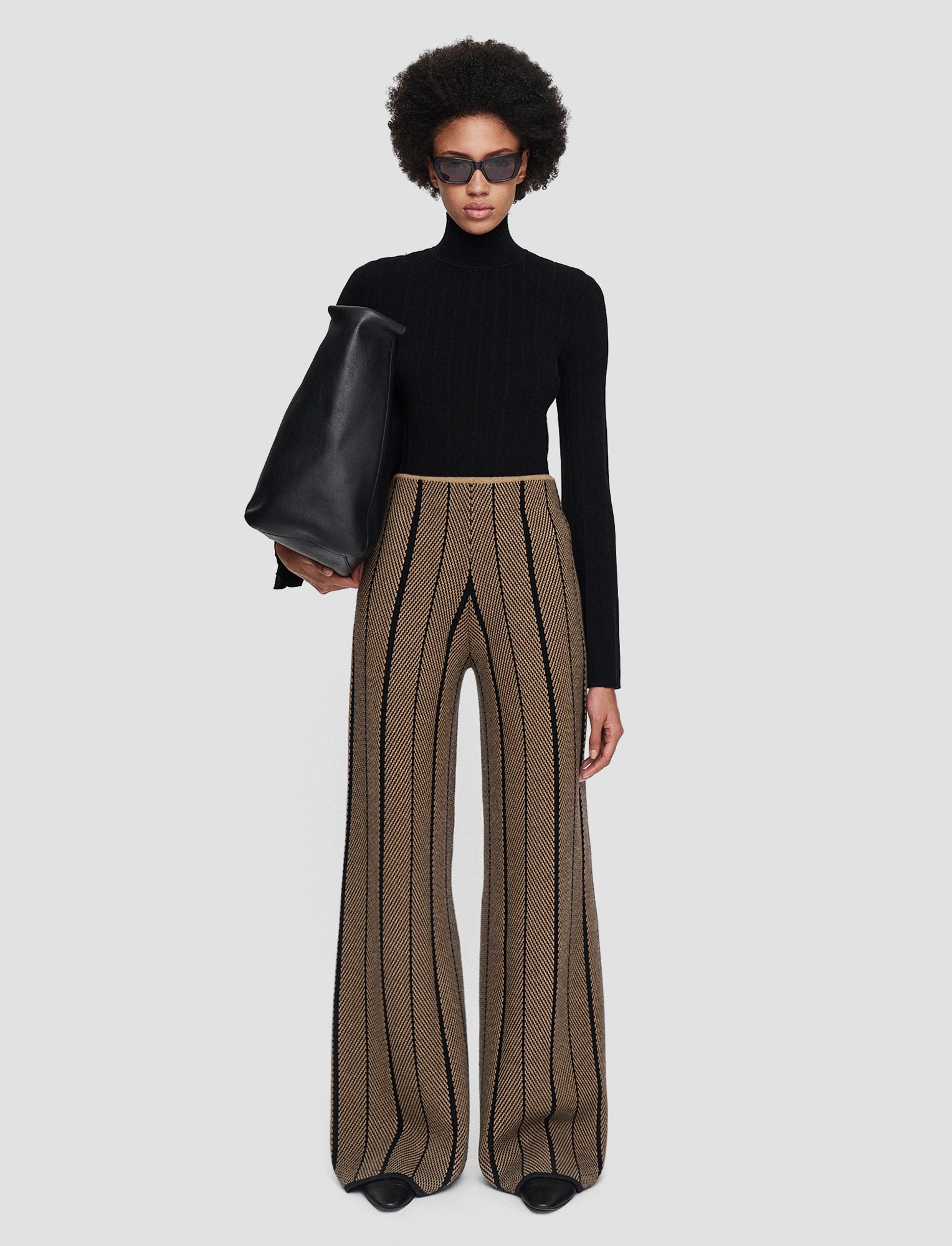 Chevron Jacquard Knitted Trousers Modern Outfit