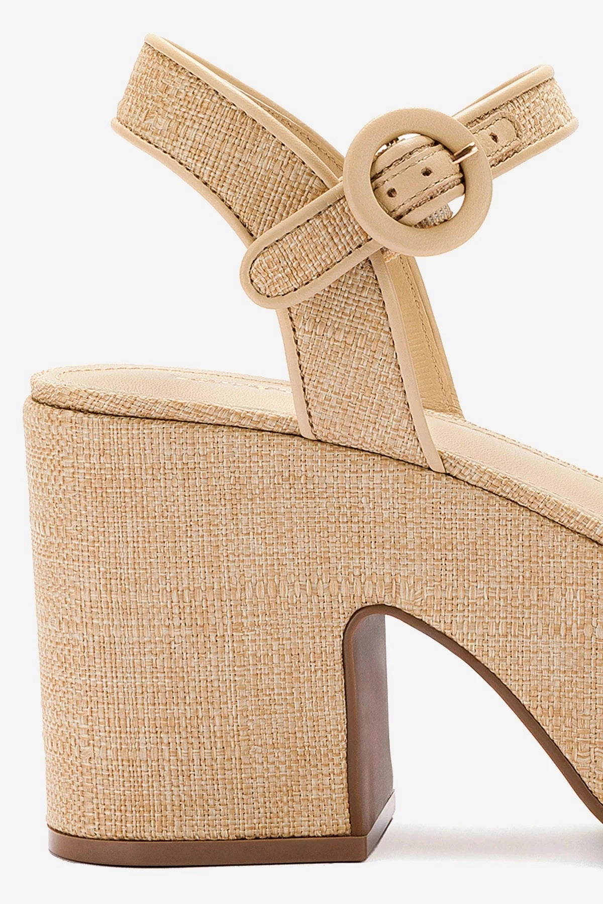 Urban Escape Miso Platform Strap Sandal In Beige Raffia