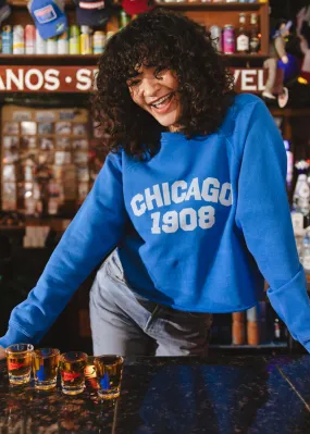 Relaxed Layers Yarn Dyed Fabric Chicago 1908 Classic Crew Sweatshirt - Vintage Royal Blue