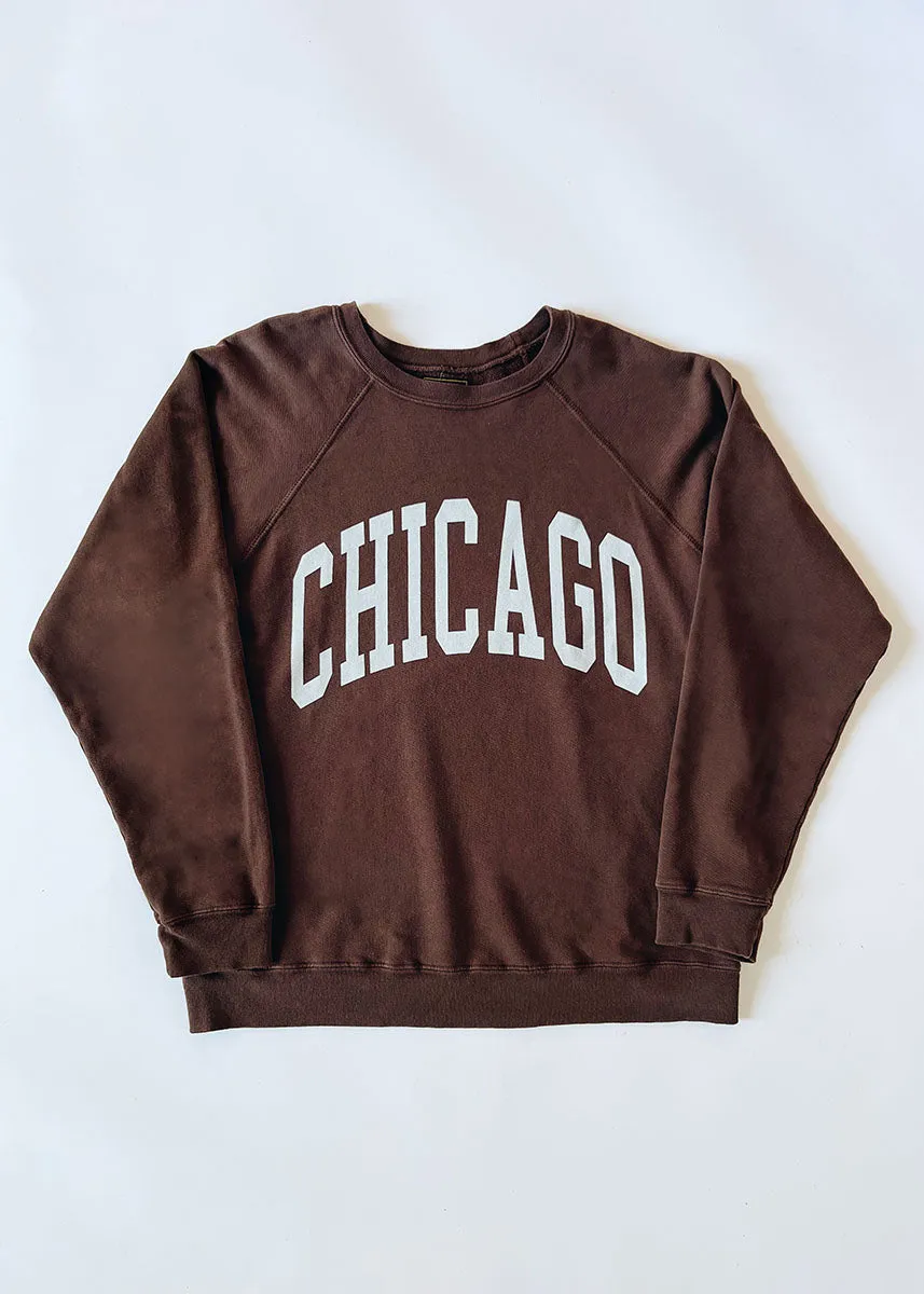 Chicago Classic Crew Sweatshirt - Vintage Chocolate Smart Look Minimalist Look