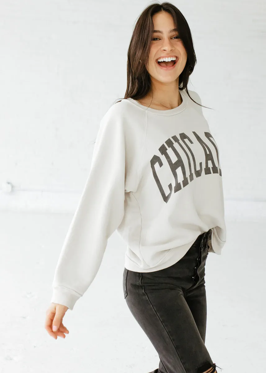 Casual Style Fashion Knit Chicago Classic Crew Sweatshirt - Vintage Stone