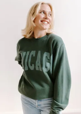Warm Knit Warm design Chicago Collegiate Puff Sweatshirt - Alpine