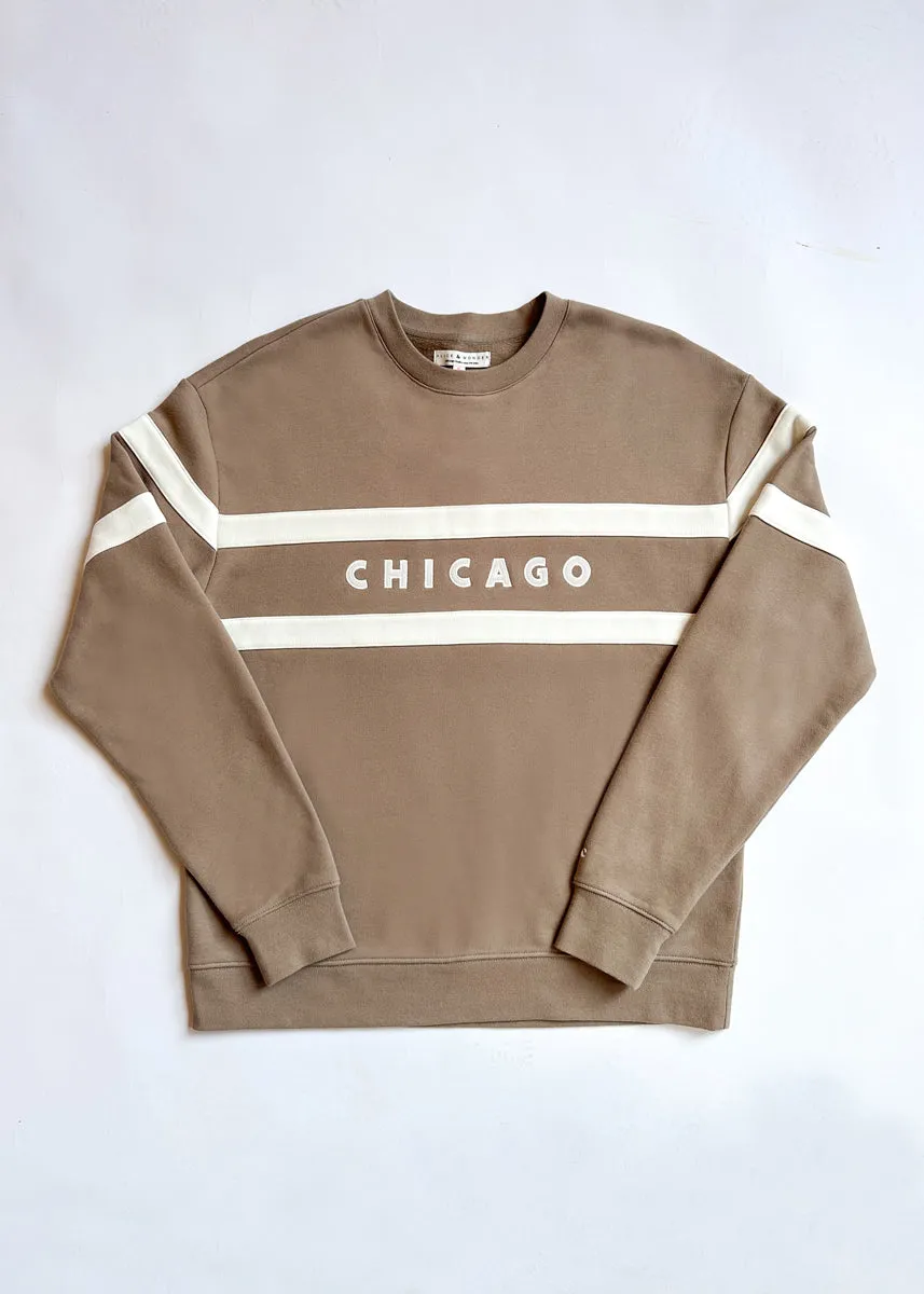 Sleek Wear Chicago Oversized Rugby Sweatshirt - Taupe