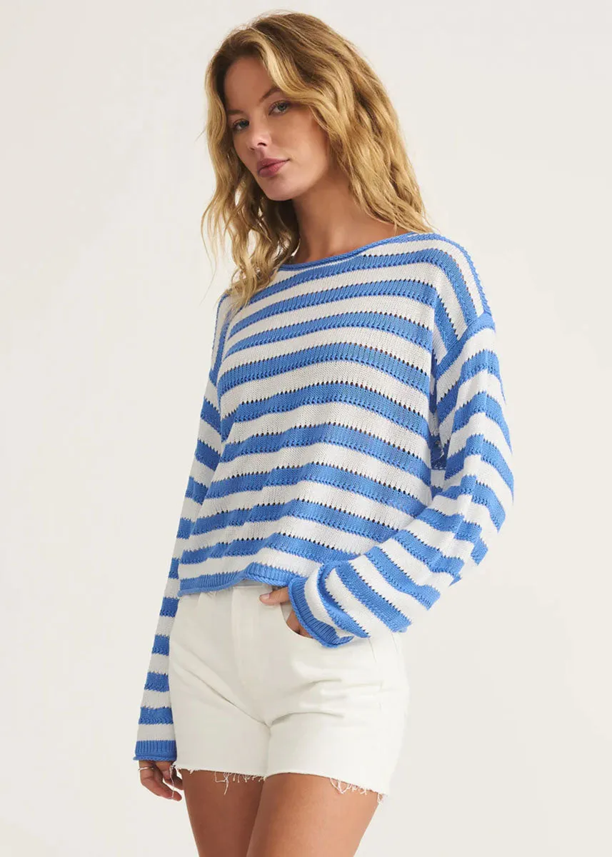 Soft Interior Prado Stripe Sweater - Bay Blue