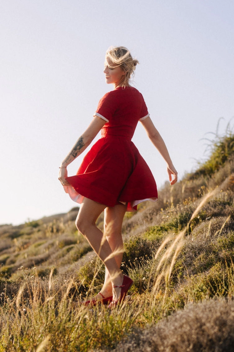 Mini Wrap Dress, Short Sleeve Calm Silhouette Basic Mood