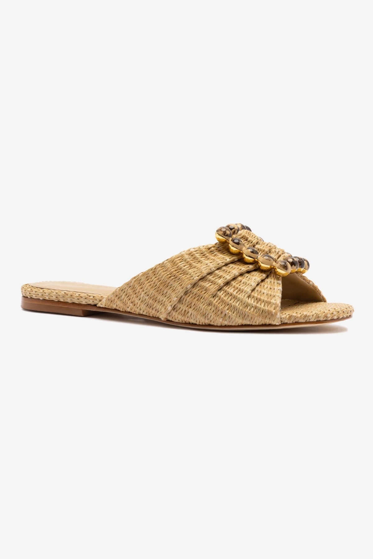 Chloe Gosselin by Larroud Nova Flat In Natural Raffia Comfort Technology Shoes