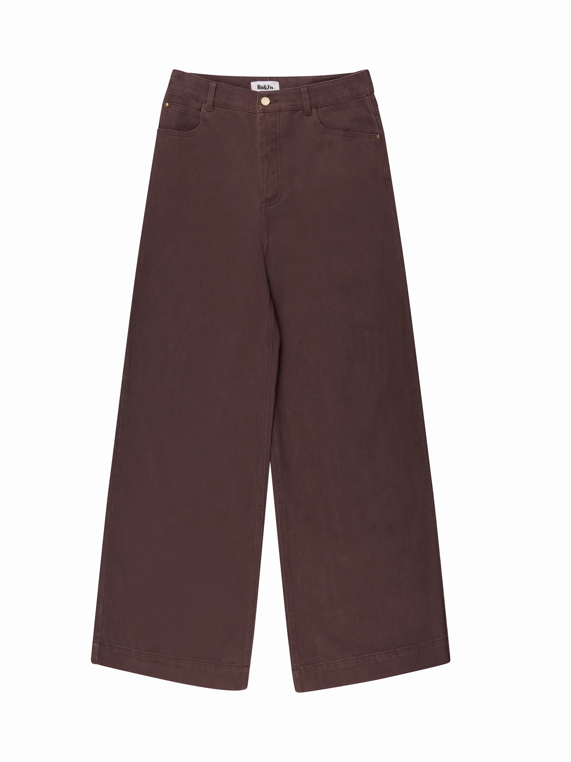 Chocolate High-Rise Wide-Leg Jeans Tencel Cotton Hybrid Weave Built In Filter Layer